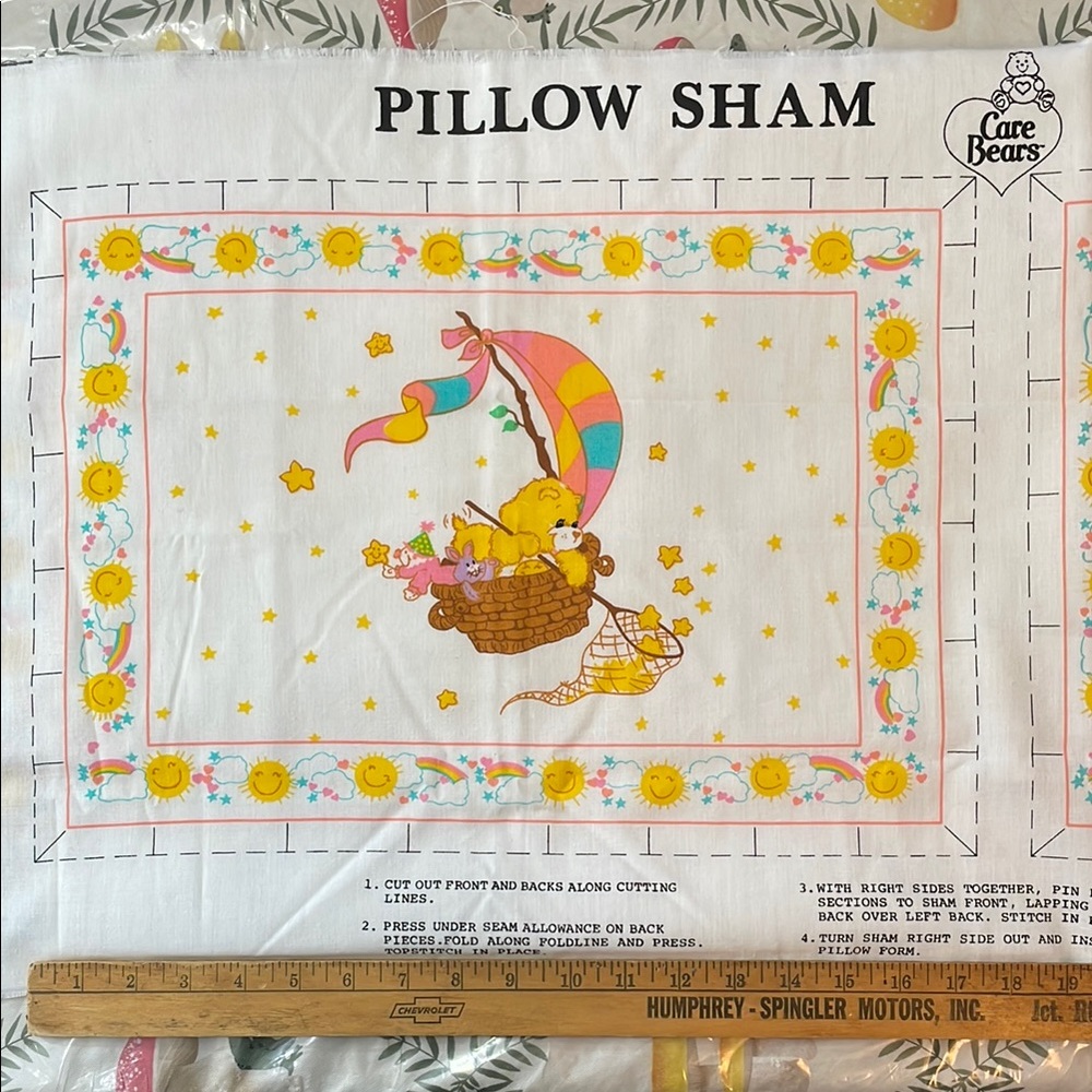 2 Care Bear Yellow and blue Pillowcase with Playful Design